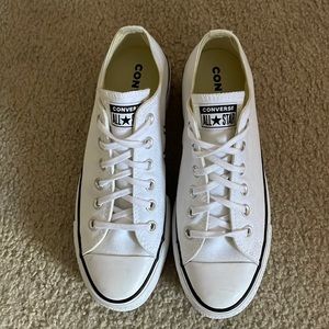 White Platform Converse 8